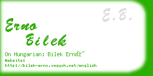 erno bilek business card